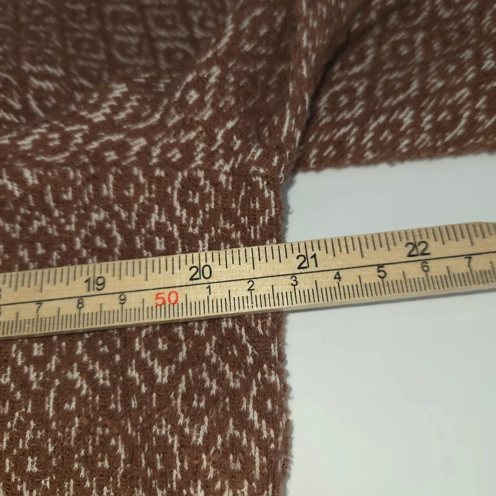 Madewell Womens Large Brown Square Neck Puff Sleeve Knit Top Boho Casual Chic